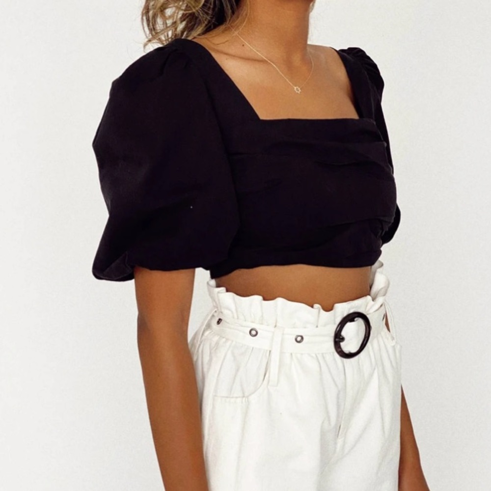 Vestique Harper Puff Sleeve Top | Size M | Black